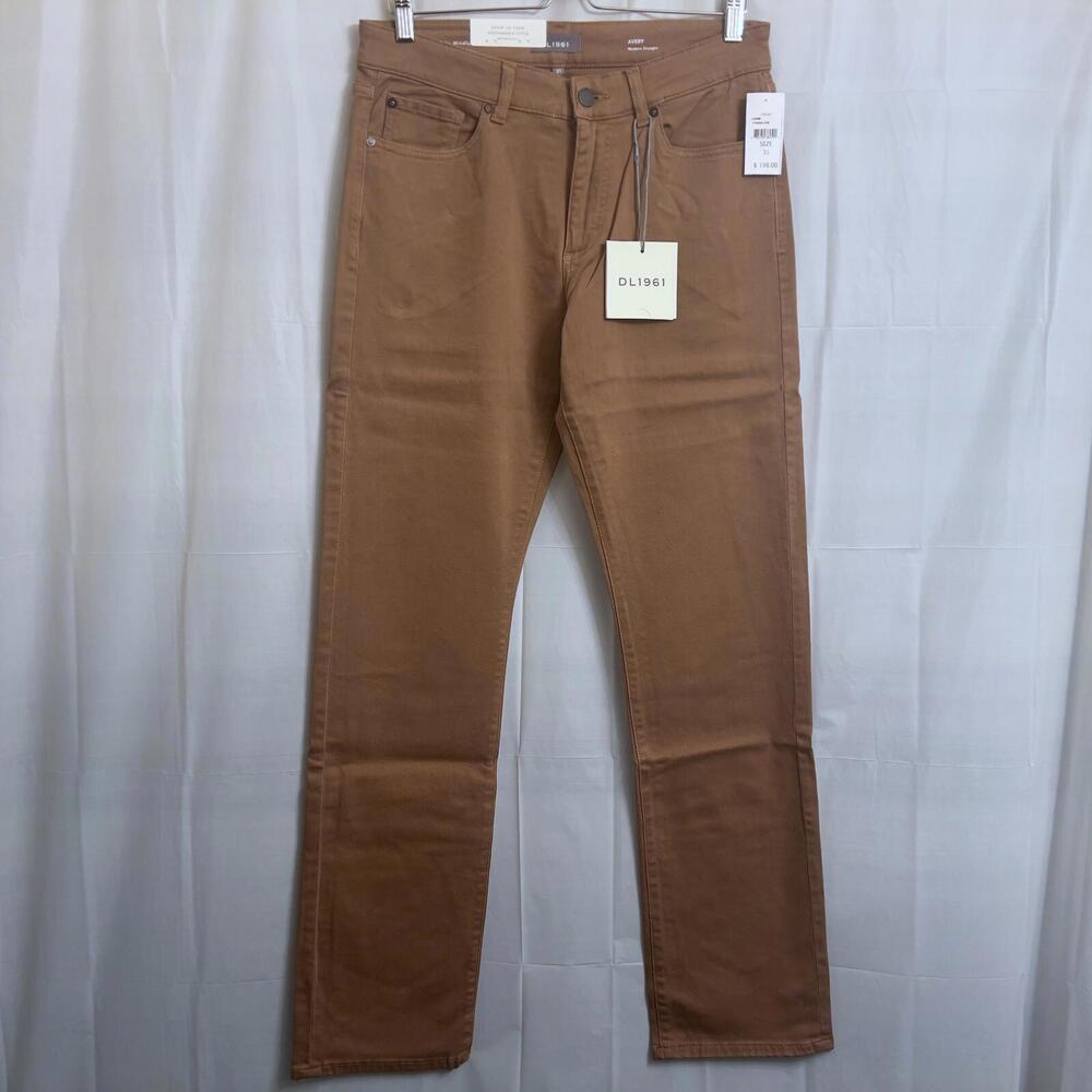 New w/ Tags DL1961 Avery Modern Straight Jeans Men's 31x34 Brown 33 1/2" Inseam